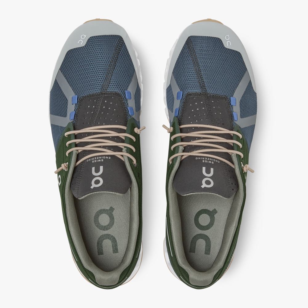 On Running Cloud Sneakers Herren Grün Blau | BAS961WJ