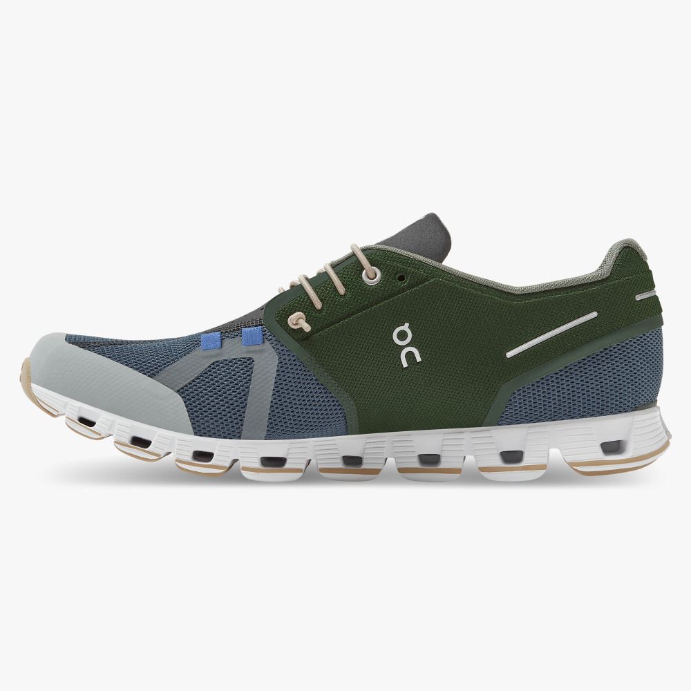 On Running Cloud Sneakers Herren Grün Blau | BAS961WJ
