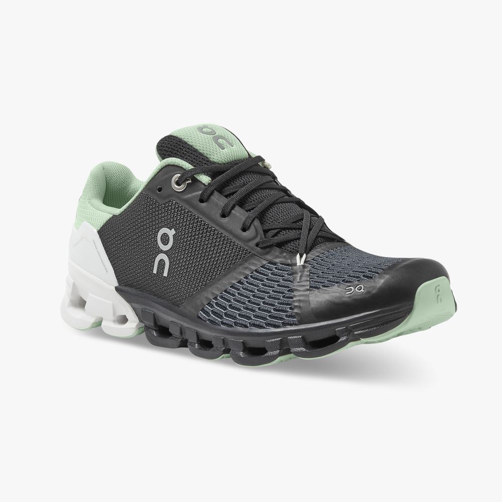 On Running Cloudflyer Straßenlaufschuhe Damen Schwarz Weiß Grün | LYI481RY