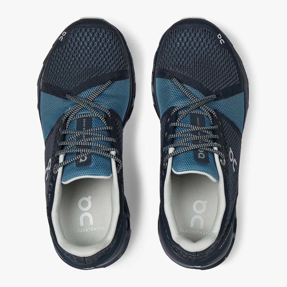 On Running Cloudstratus Straßenlaufschuhe Damen Navy | XIL723QL