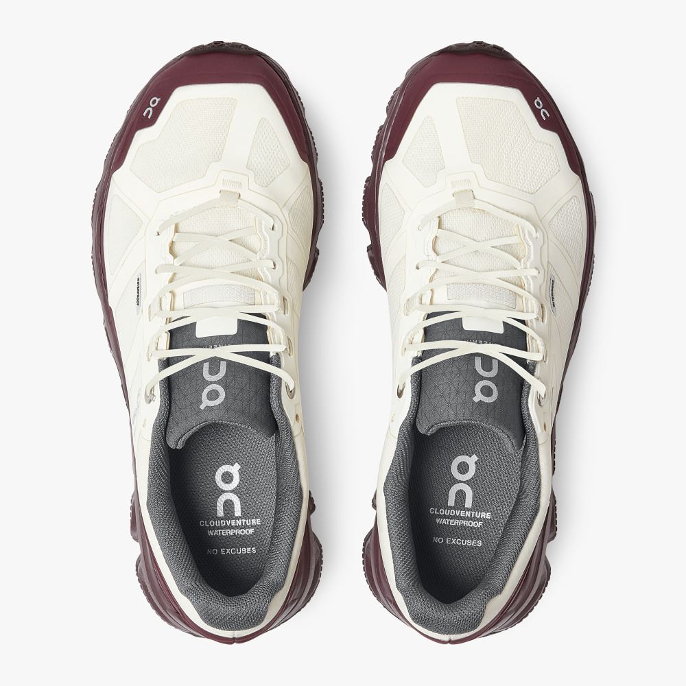 On Running Cloudventure Trailrunning Schuhe Damen Weiß Bordeaux | MXL9817GM
